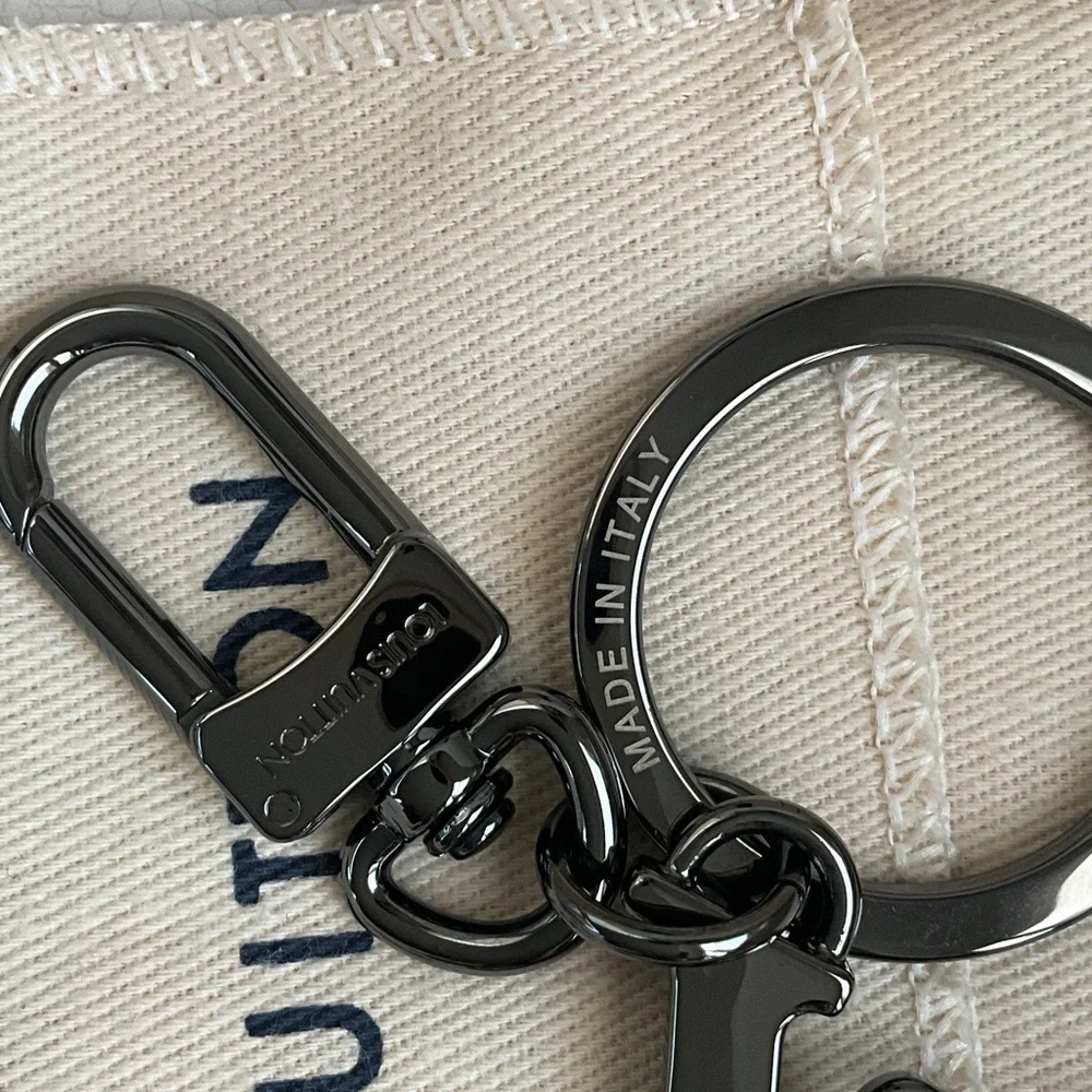 Louis Vuitton Gunmetal LV Initial Key Holder - Dark Metallic
